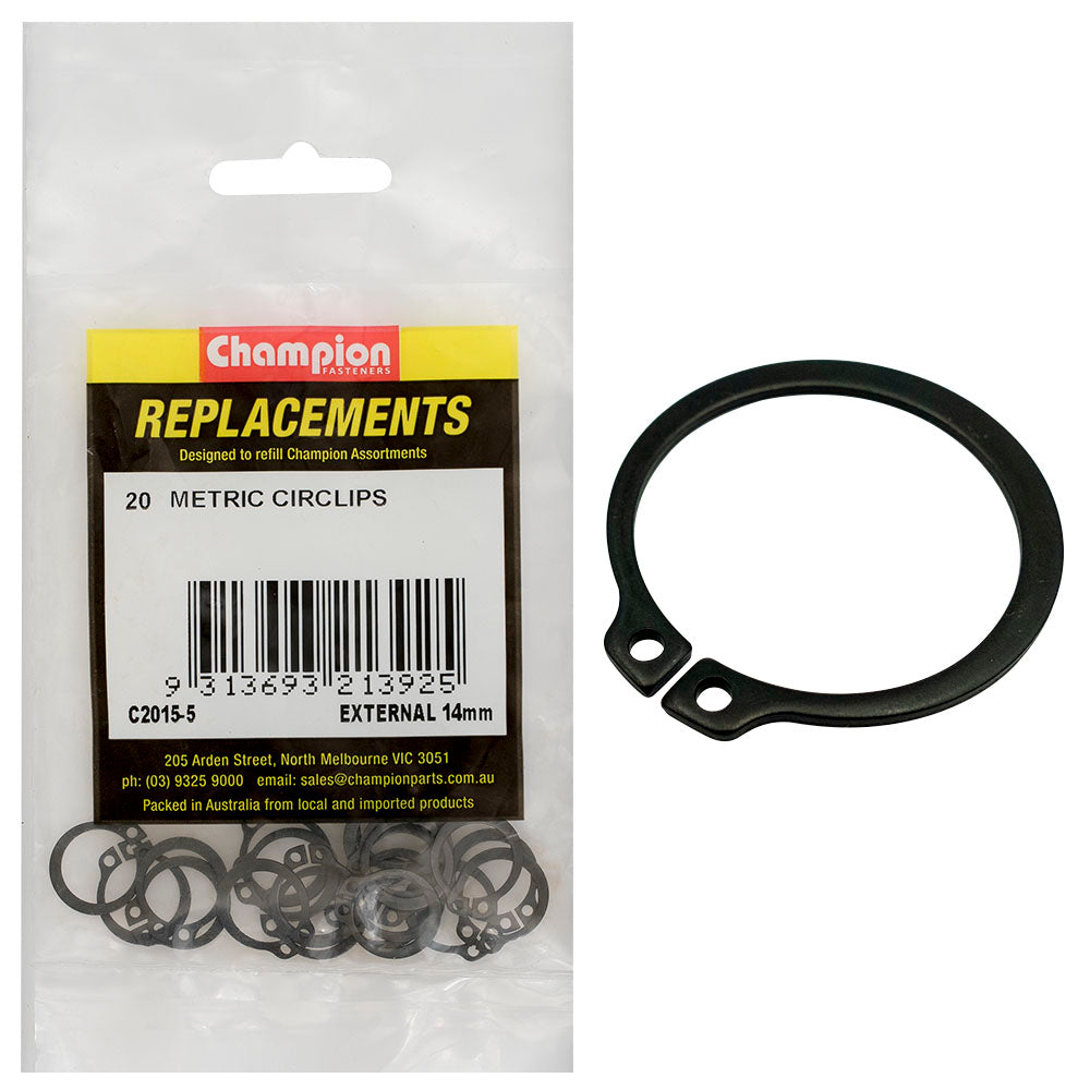 Champion 14mm External Circlip -20pk | ISL
