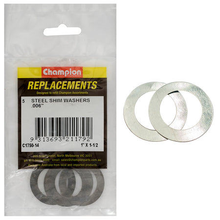 Champion 1in x 1-1/2in x .006in Shim Washer -5pk | ISL