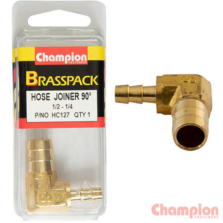 Champion Hose Joiner 90 deg Barb Elbow Reducer Brass - ISL_HC127