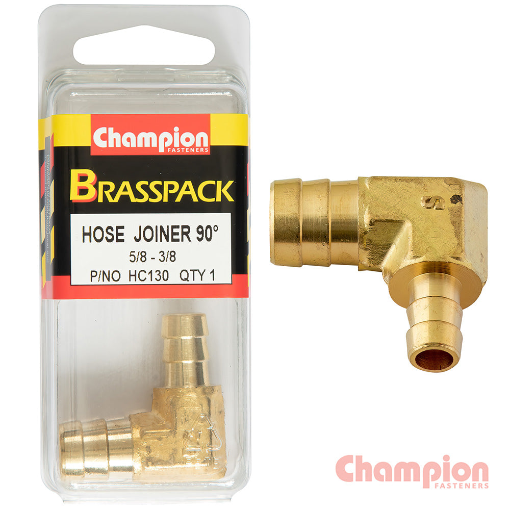 Champion Hose Joiner 90 deg Barb Elbow Reducer Brass 5/8-3/8 | ISL