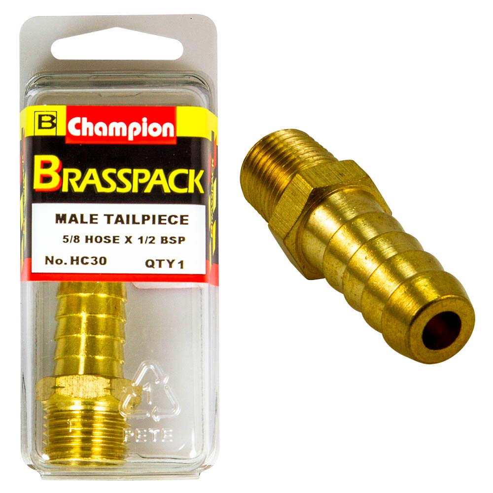Champion Brass Male Hose Barb 5/8in - ISL_HC30