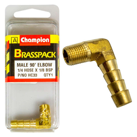 Champion Brass 90Deg Male Elbow 1/4in - ISL_HC33