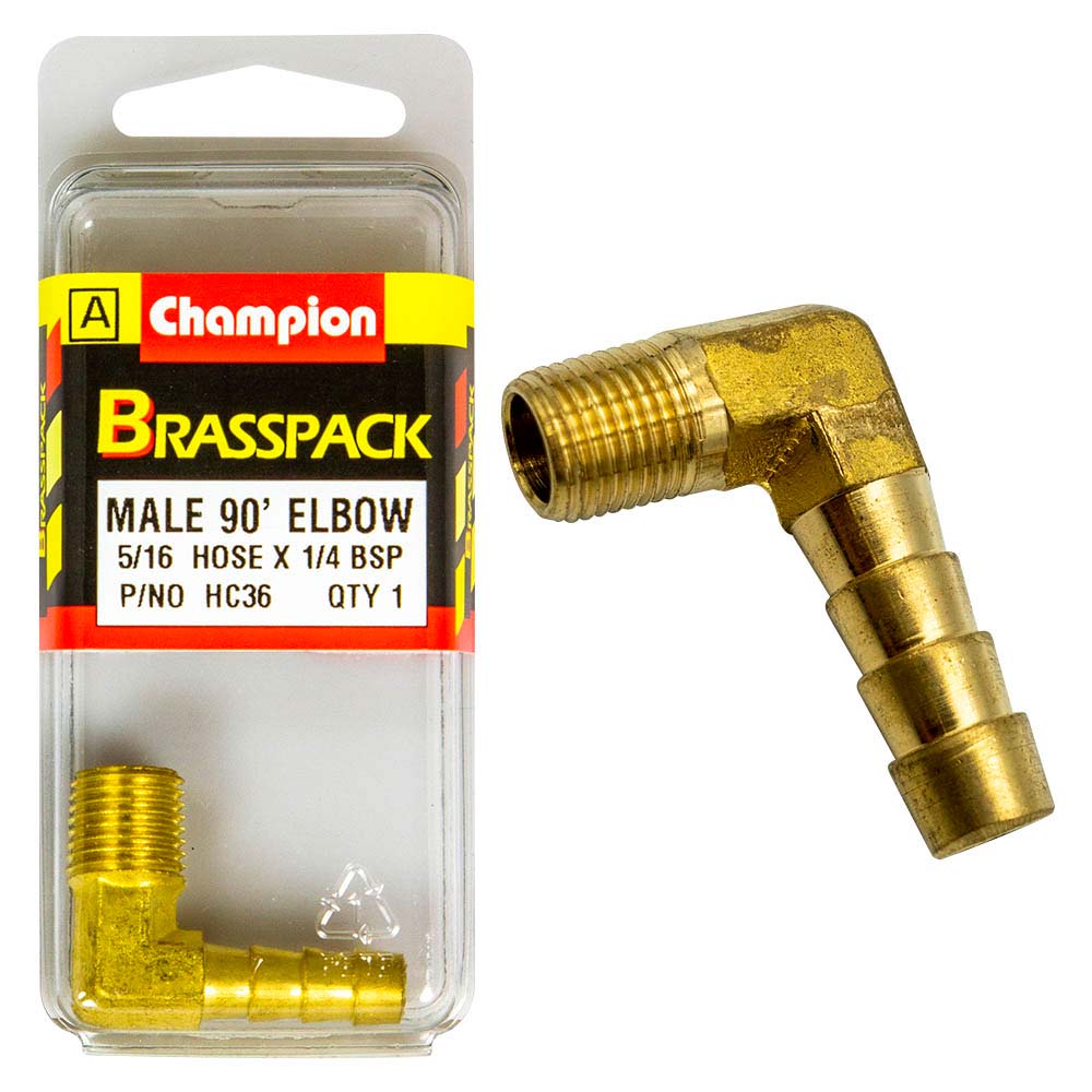 Champion Brass 90Deg Male Elbow 5/16in - ISL_HC36