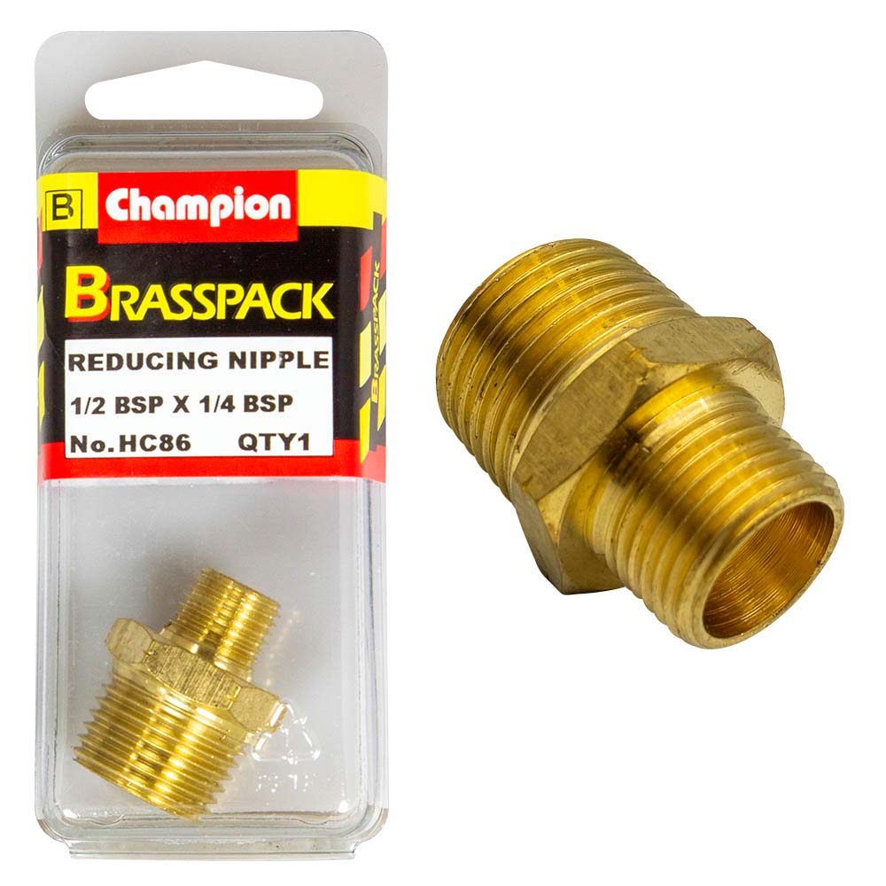 Champion Brass BSP Reducing Nipple 1/2in - ISL_HC86