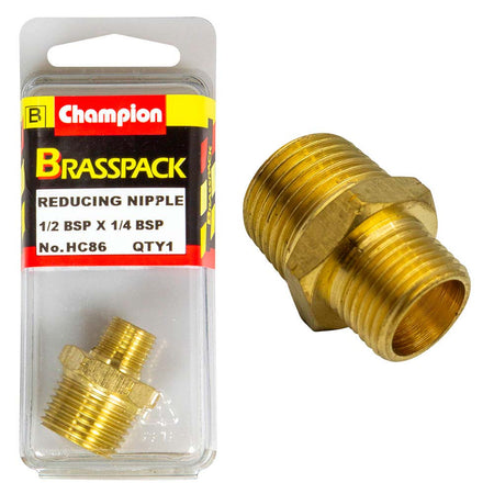 Champion Brass BSP Reducing Nipple 1/2in - ISL_HC86