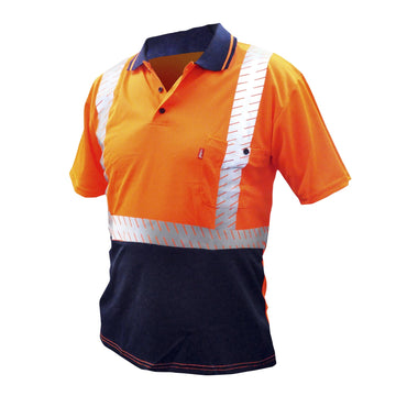 Clearance - Esko Hi-Vis Reflective Polo Shirt, Orange
