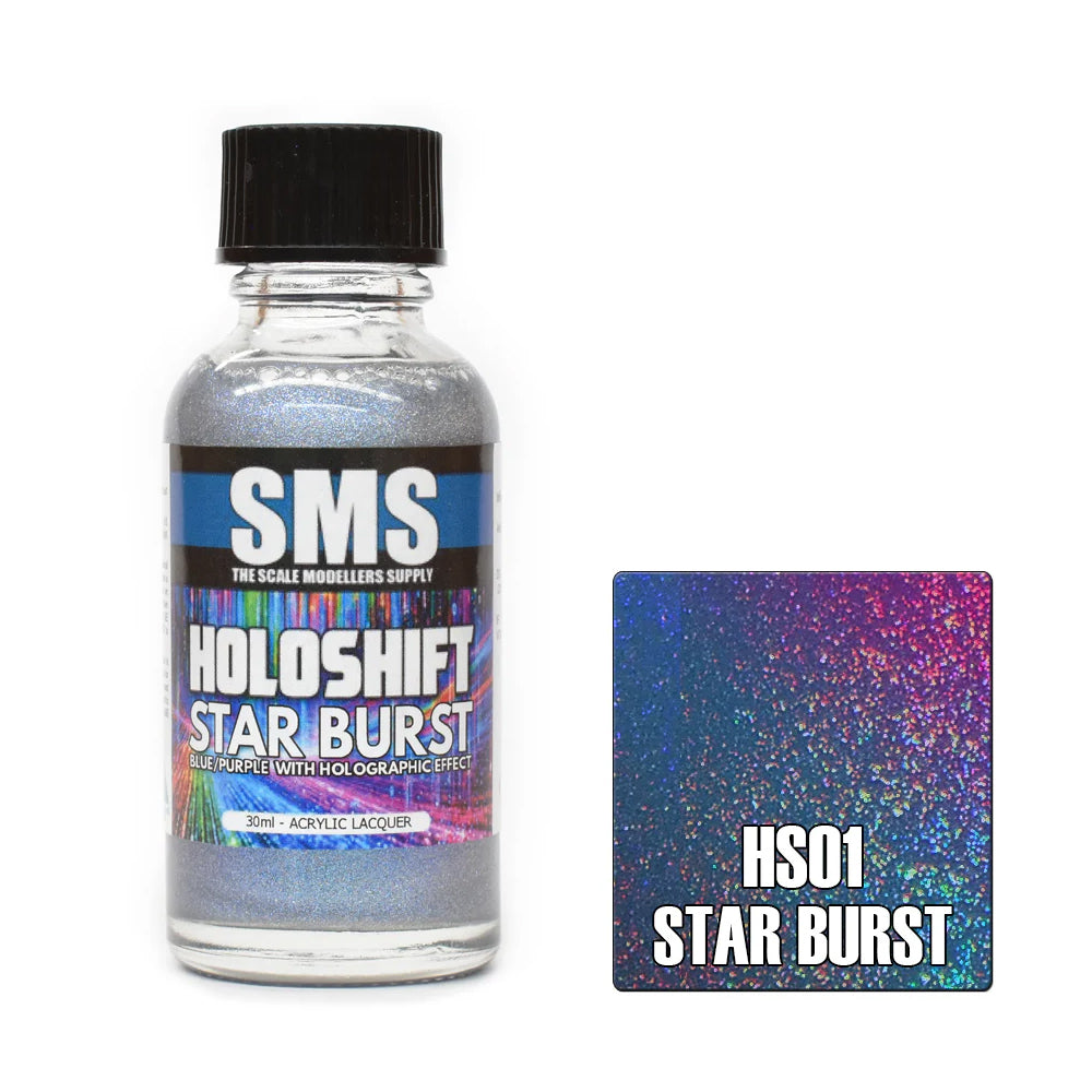 Air Brush Paint 30ml Holoshift Star Burst Blue/Purple/Holo Acrylic Lacquer Scale Modellers Supply | Formula