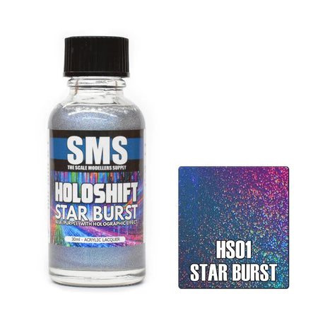 Air Brush Paint 30ml Holoshift Star Burst Blue/Purple/Holo Acrylic Lacquer Scale Modellers Supply | Formula