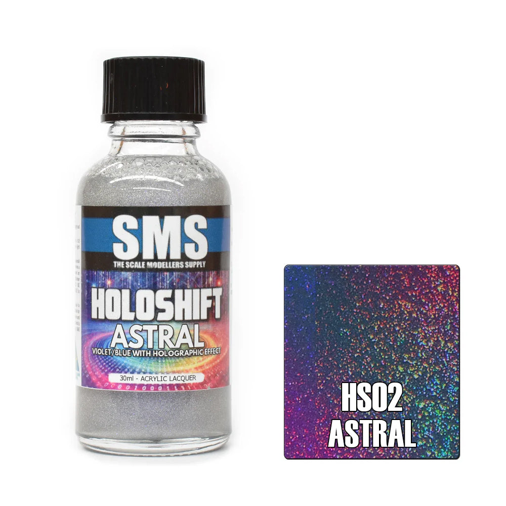 Air Brush Paint 30ml Holoshift Astral Violet/Blue/Holo Acrylic Lacquer Scale Modellers Supply | Formula