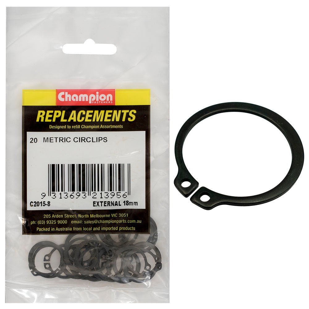 Champion 18mm External Circlip -20pk | ISL