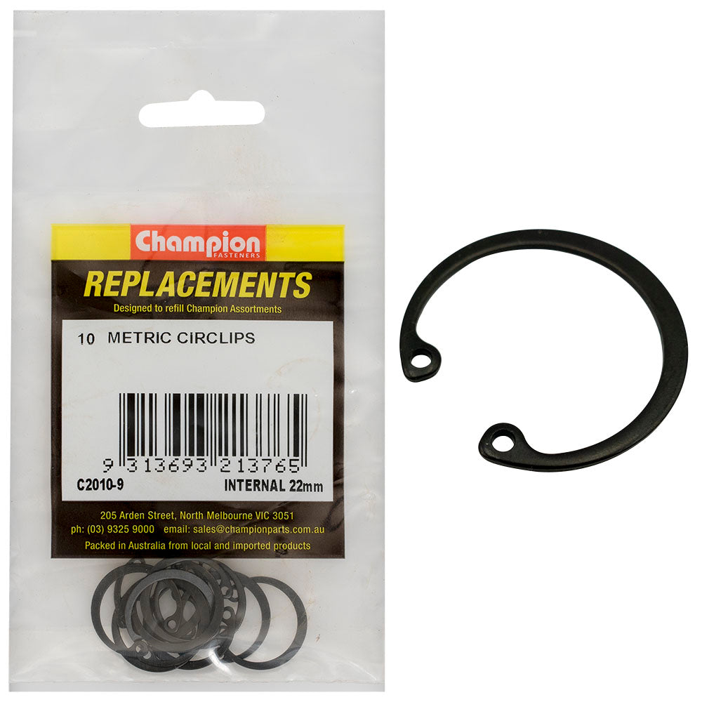 Champion 22mm internal circlip, pack of 10