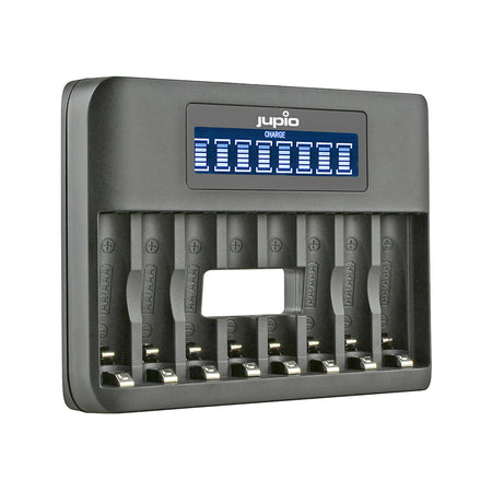 Jupio 8 Slot Fast Charger With Lcd Screen For Aa & Aaa Rechareable Batteries | Formula