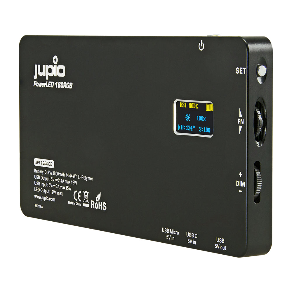 Jupio Powerled 160 Rgb Led Light / Power Bank With Built-In Battery 3800mah | Formula