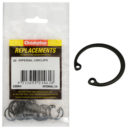 Champion 3/4in Imperial internal Circlip -20pk | ISL