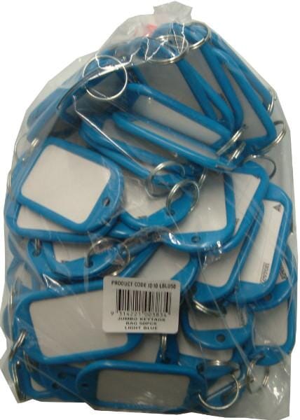 Kevron Key Tag "Jumbo" 50-pce Bag Light Blue | Hobeca