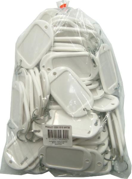 Kevron Key Tag "Jumbo" 50-pce Bag White | Hobeca