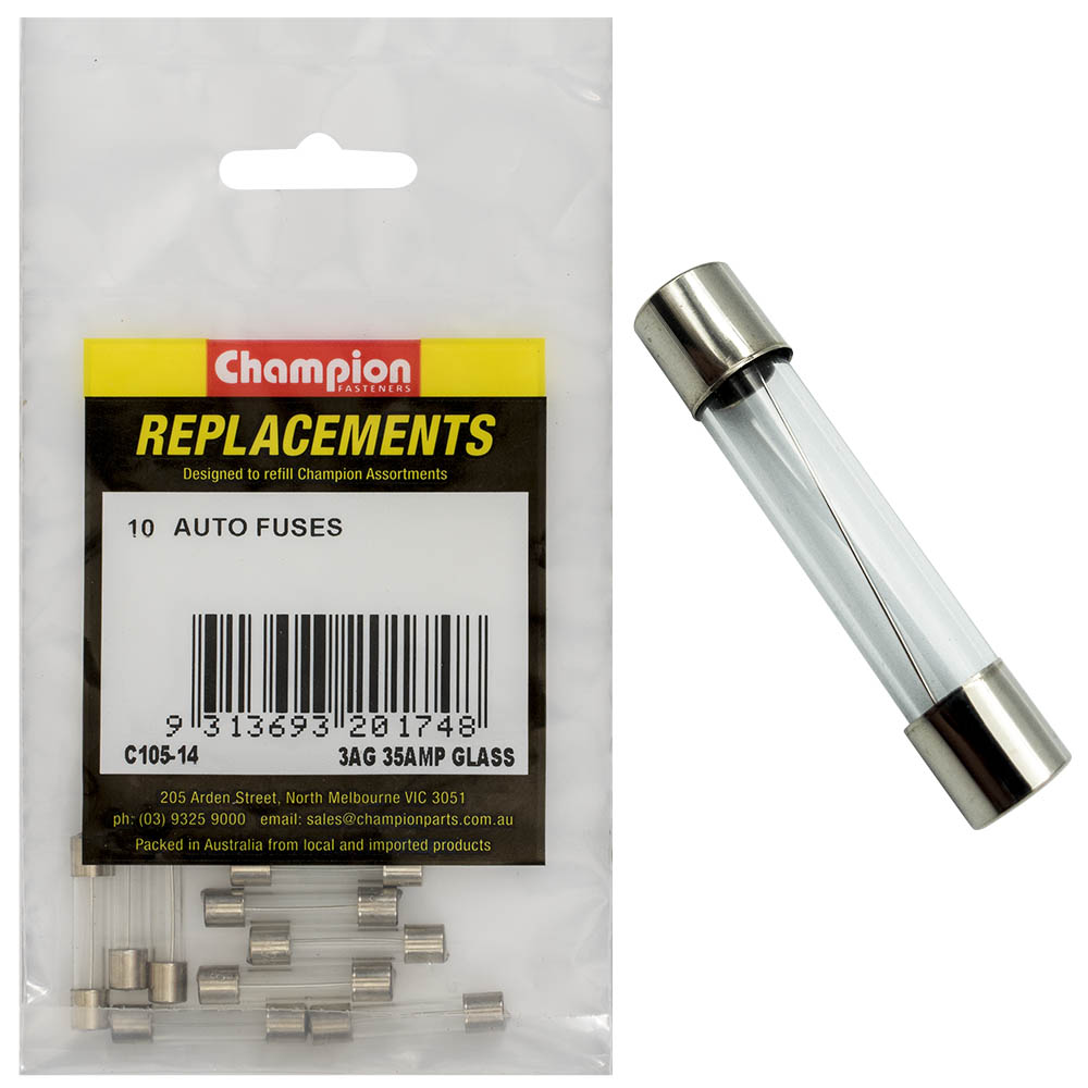 Champion 3Ag 35 Amp Glass Fuse -10pk | ISL