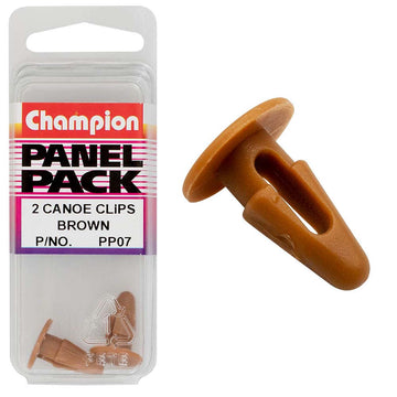 Champion Canoe Clip Brown 14mm head 16.8mm length two-pack