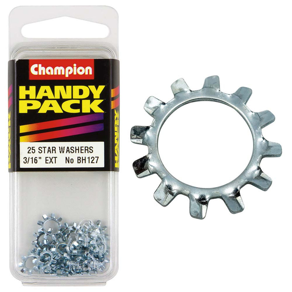 Champion 3/16in External Star Washer