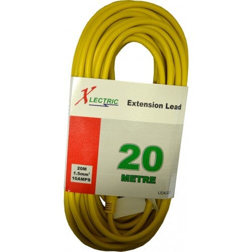 Xlectric Extension Lead - Heavy Duty Yellow 20m | Hobeca