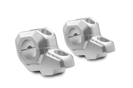 Barback Handlebar Riser Sw Motech For Taper Handlebars 28 mm. Up 30 mm. Back 22 mm. Silver | Formula