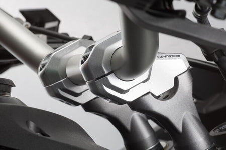 Barback Handlebar Riser Sw Motech For Taper Handlebars 28 mm. Up 30 mm. Back 22 mm. Silver | Formula