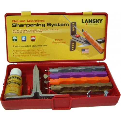 Lansky Sharpening System with Clamp Diamond Fine/Medium/Coarse/X-Coarse | Hobeca