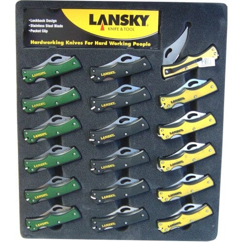 Lansky Pocket Knives Stainless Blade Lockback 18-pce Display | Hobeca