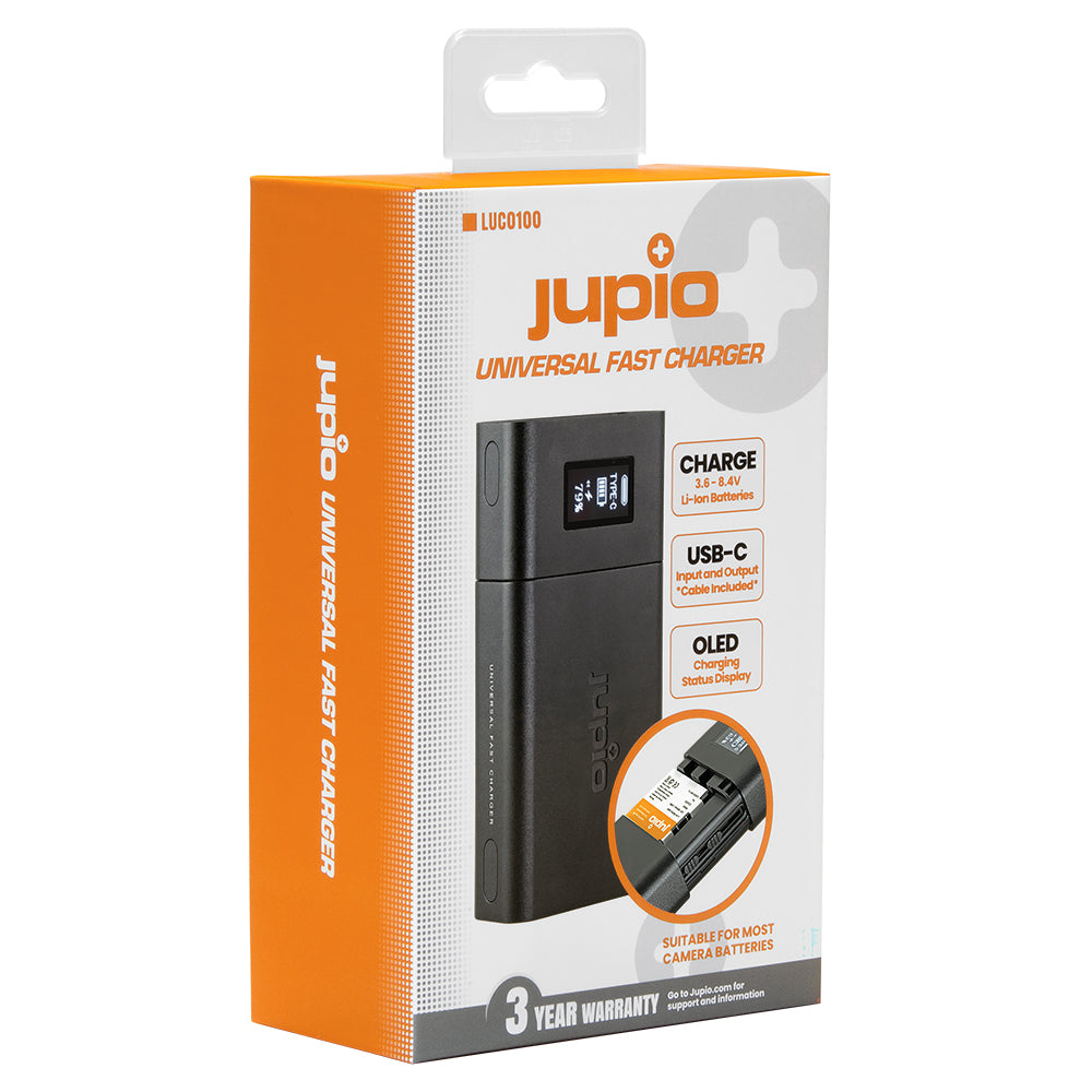 Adjustable charging pins on Jupio LUC0100 for universal battery compatibility