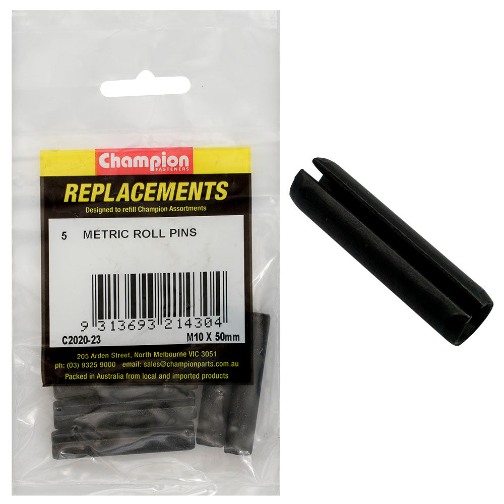 Champion 10.0 x 50mm Metric Roll Pin -5pk | ISL
