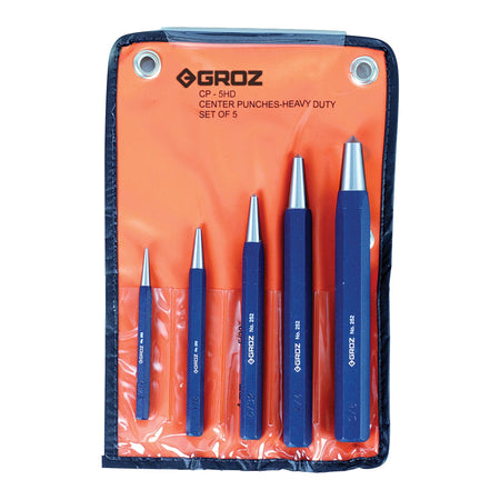 Groz 5pc H/Duty Centre Punch Set (2.0mm To 10.0mm) | ISL