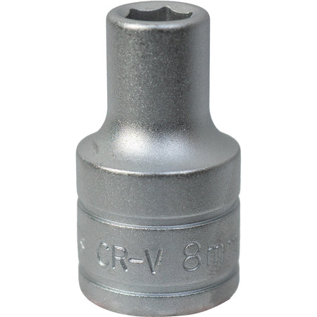 Teng 1/2 inch drive 8mm 6-point chrome vanadium socket with satin finish