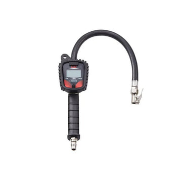 M7 digital tyre inflator with backlit LCD display and 30cm hose