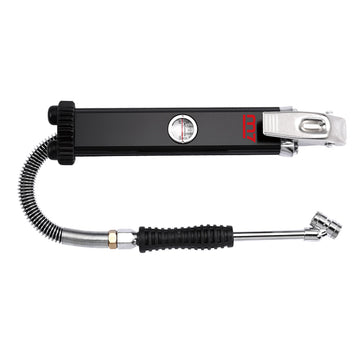 M7 dual-chuck tyre inflator with dial gauge and 30cm hose