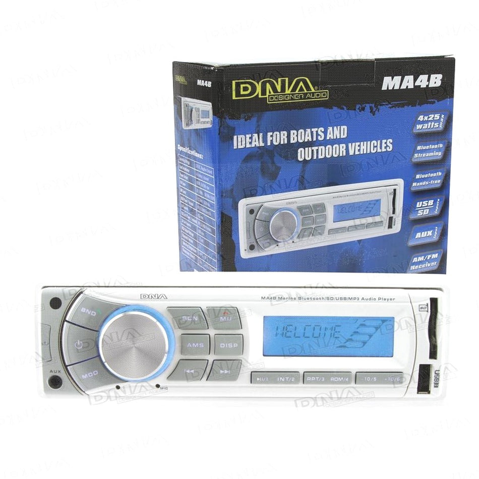 Dna Marine Head Unit With Bluetooth/Usb/Sd And Am/Fm Radio White