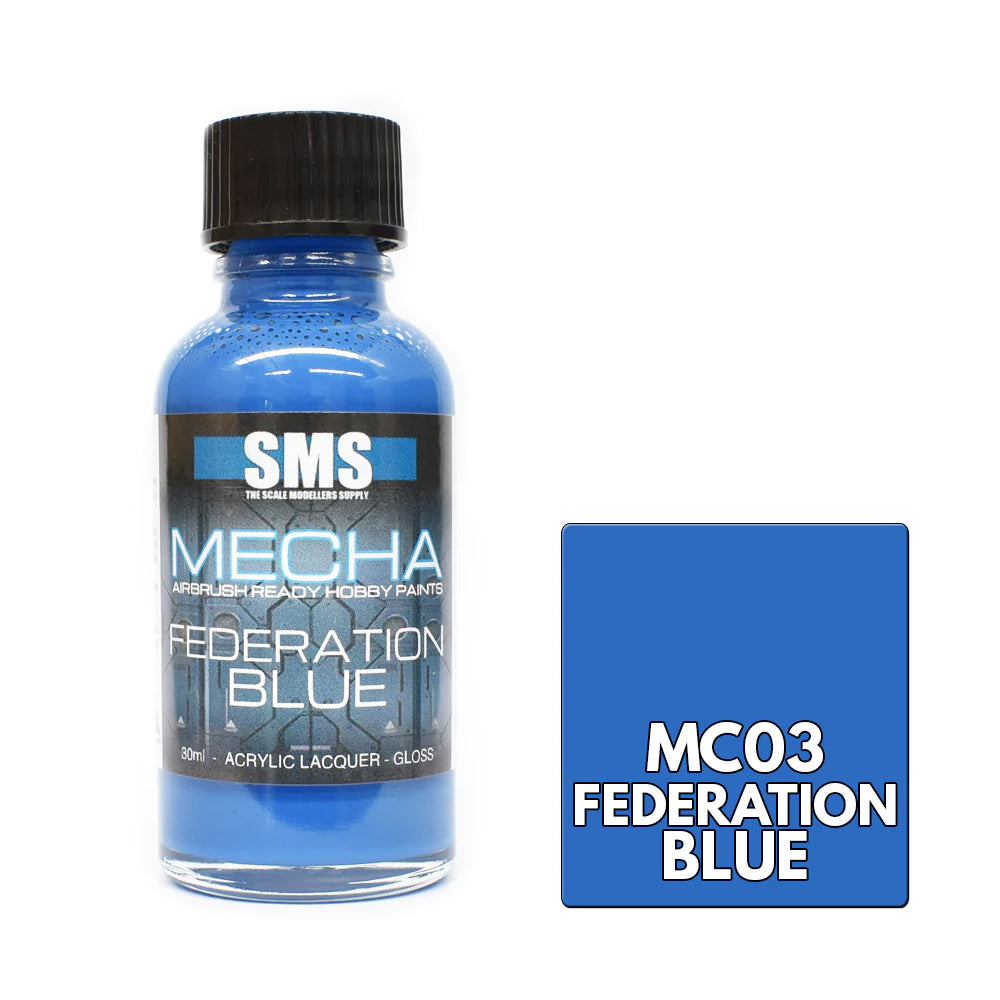 SMS Mecha Federation Blue airbrush paint 30ml bottle