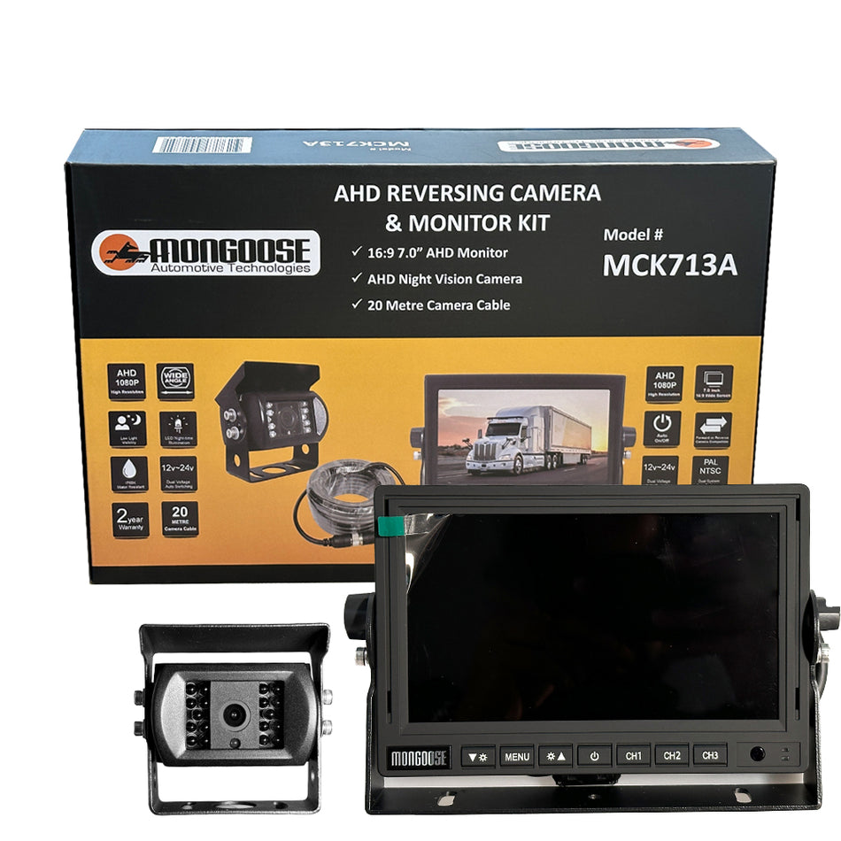 Mongoose 7" Ahd/ Hi Def -  Rear View System -- 3 Camera Input