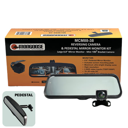 Mongoose 8.8" Replacement Mirror - Full Hd - Replacement Mirror Monitor And Camera Kit | Formula