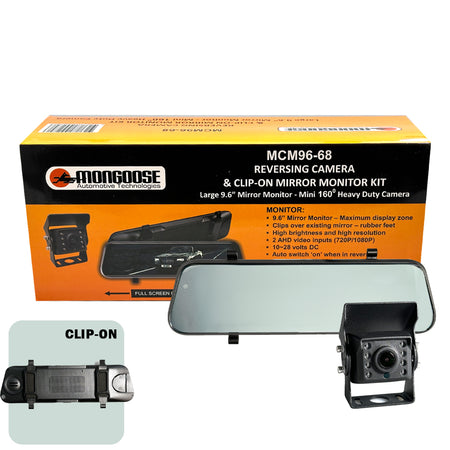 Mcm9668 9.6" Full Hd Clip On Mirror Monitor And Camera Kit | Formula