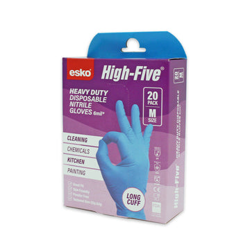 Esko High Five Blue Nitrile Gloves, 20 Pack