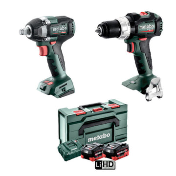 Metabo 18V 75Nm Hammer Drill & 300Nm Impact Wrench Kit | Accent Tools