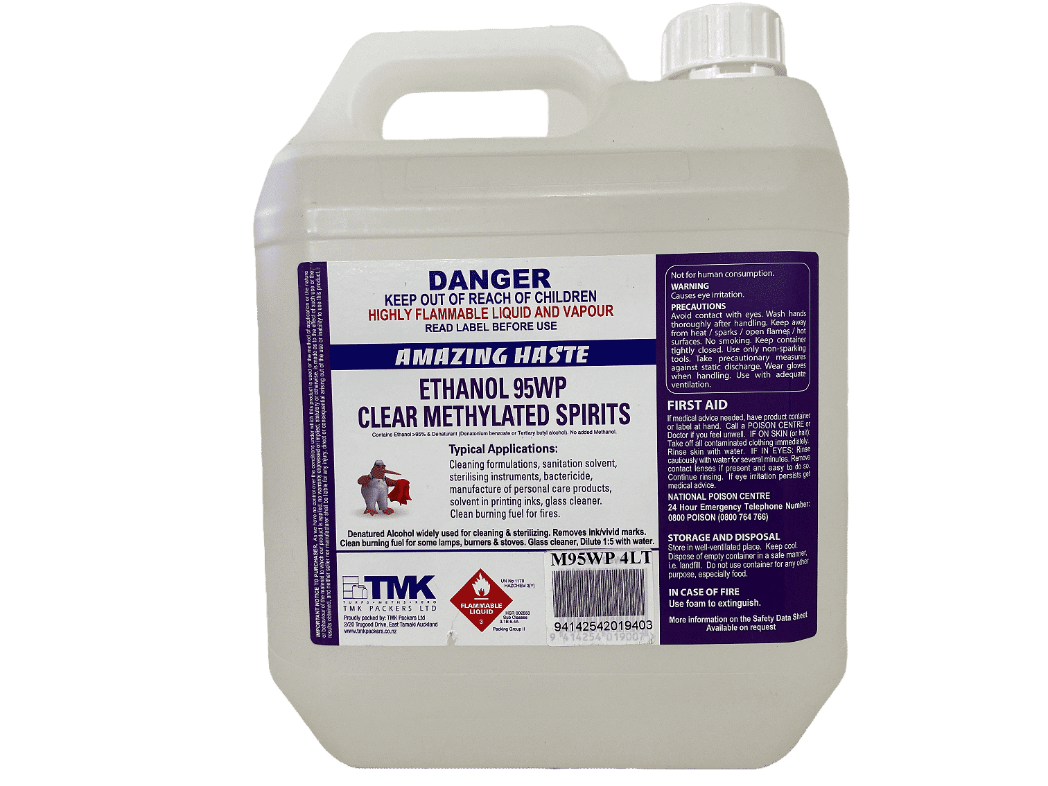 TMK Methylated Spirits 4L - Clear | Hobeca