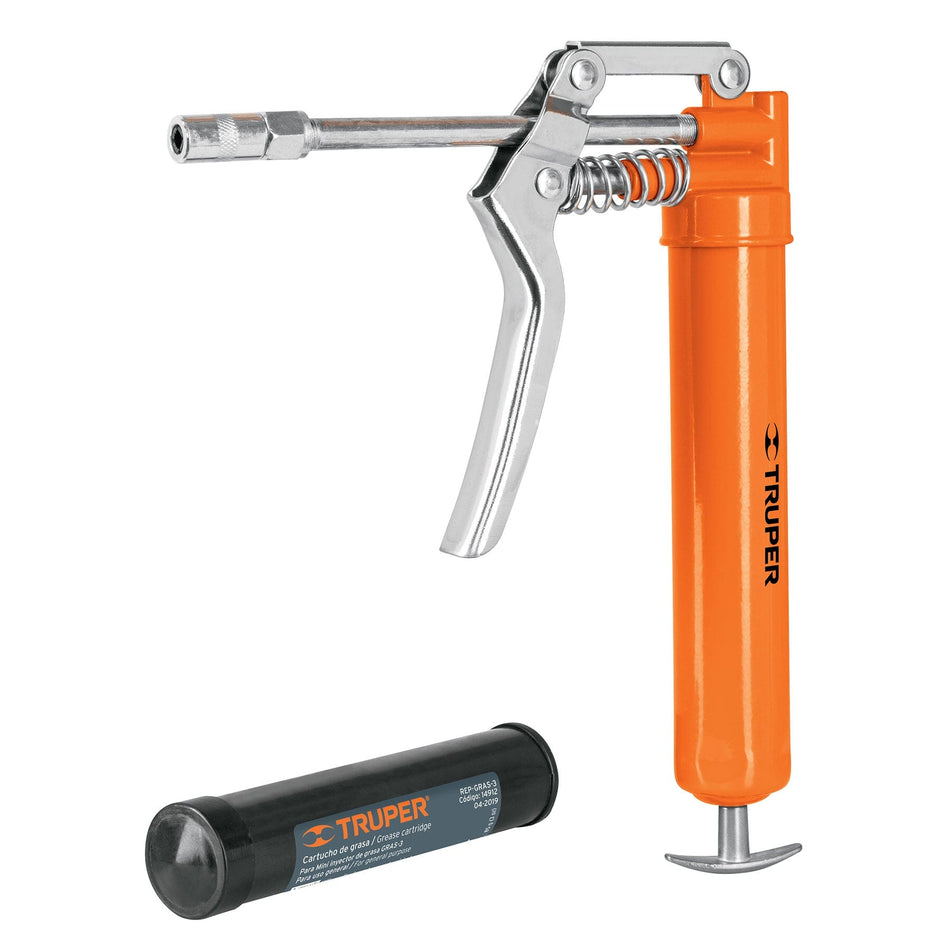 Truper Grease Gun Mini 3000psi with 85 g Cartridge