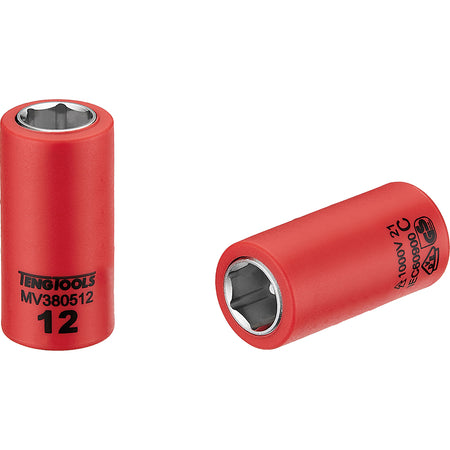 Teng 1000V VDE 3/8in Dr. Insulated Socket - ISL_MV380512