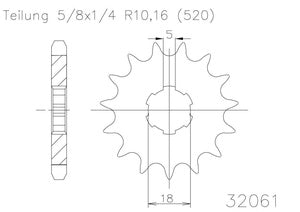 Sprocket Front Psychic Mild Carbon Steel Kawasaki Kx125 94-10 | Formula