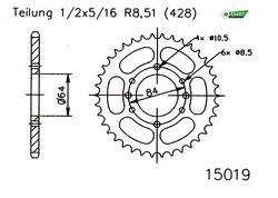 Sprocket Rear Psychic Suzuki Rm12575-77 Ts100 73-82 Tf100 81-85 Ts125 75-82 Dr125s 80-00 Dr125 82-00 | Formula