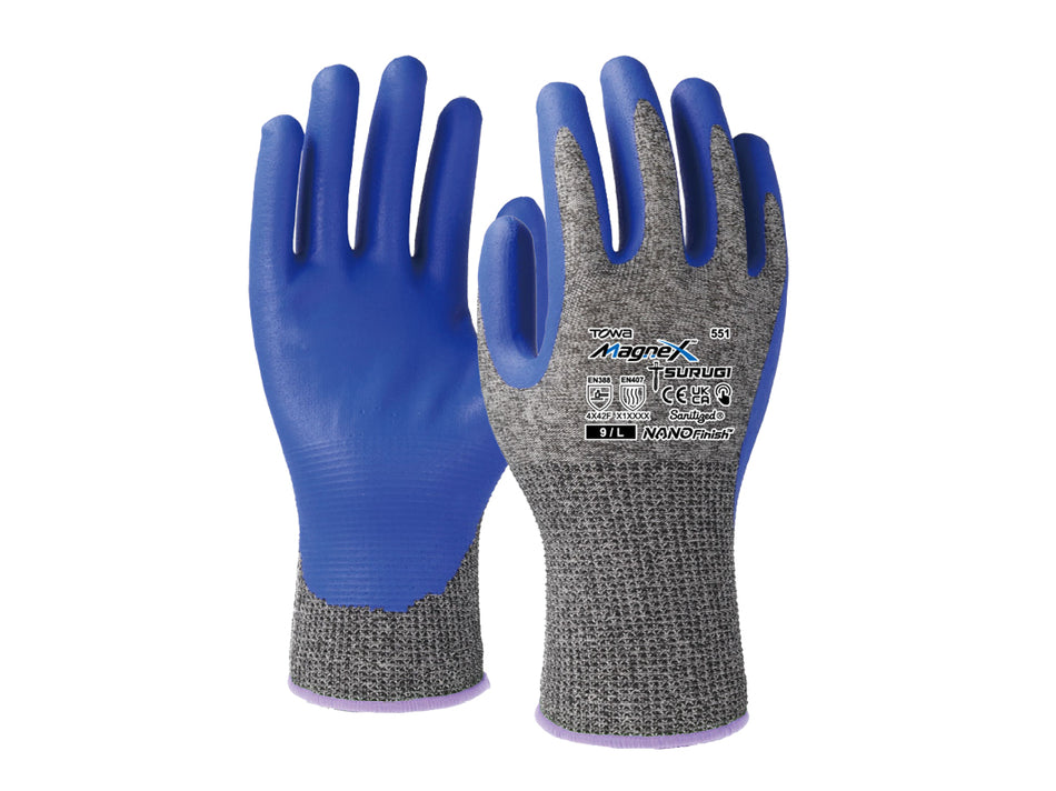 Esko Towa MagneX Tsurugi Cut F Glove Glove Magnex 551,  Cut F Level Glove, Touchscreen NanoFinish Nitrile coating
