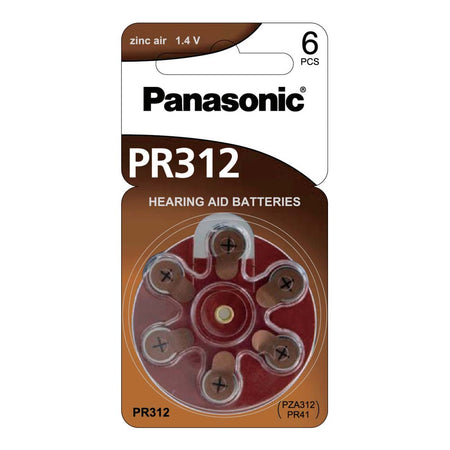 Panasonic 1.4V PR41 Zinc Air Hearing Aid Battery (6pk) | ISL
