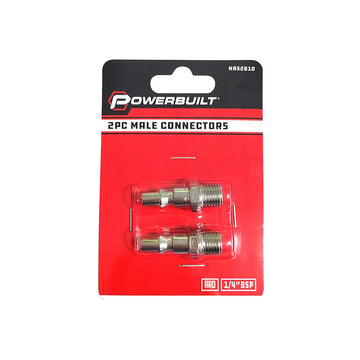 Powerbuilt 2pc Male Connectors ARO 1/4BSP | Alltrade