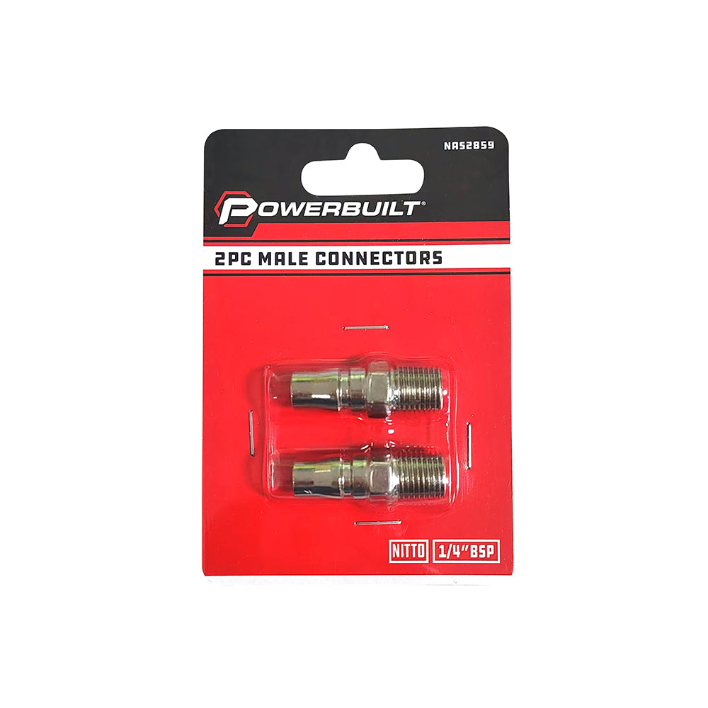 Powerbuilt 2pc Male Connectors NITTO 1/4BSP | Alltrade